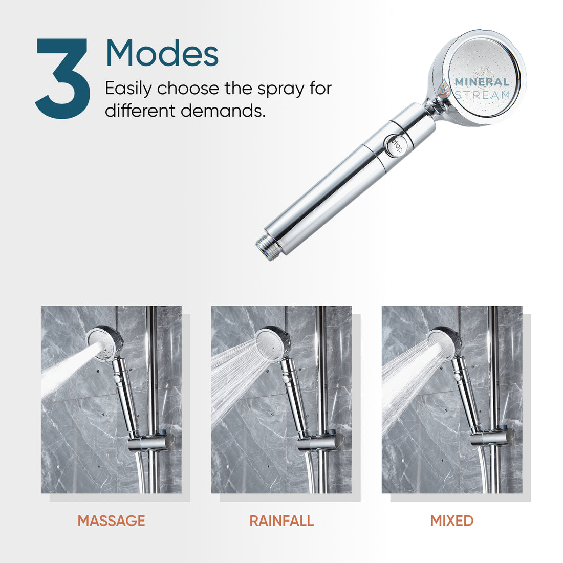 MineralStream™ 3.0 Waterbesparende douchekop