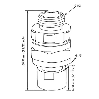 Douchekop zwenk connector