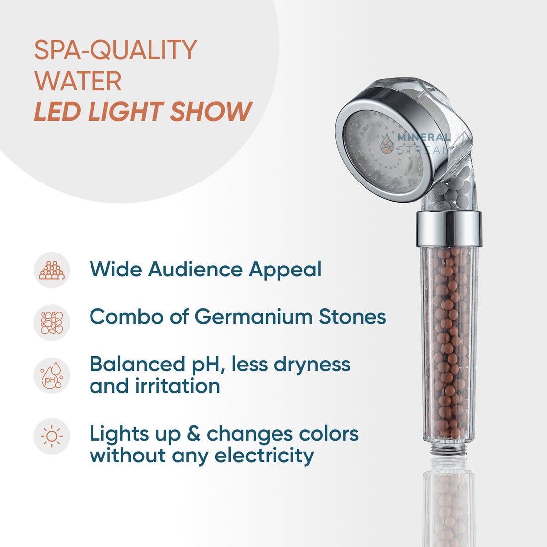 MineralStream™ LED-ionische douchekop