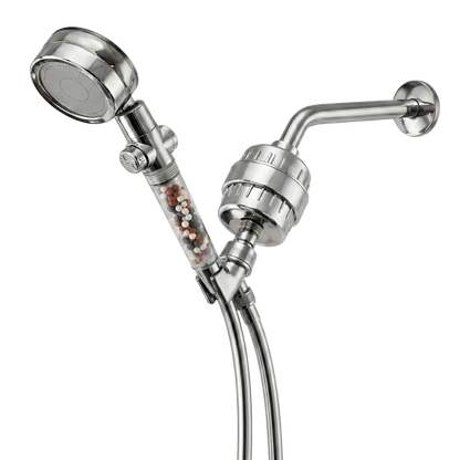 TurboFan Showerhead Complete Shower Kit - front view of bundles by Mineral Stream