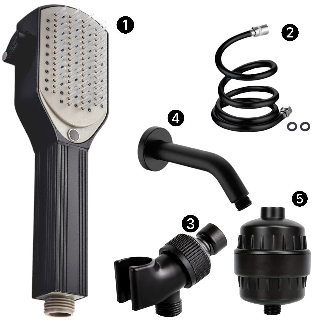 Detangler Comb Showerhead complete douchekit